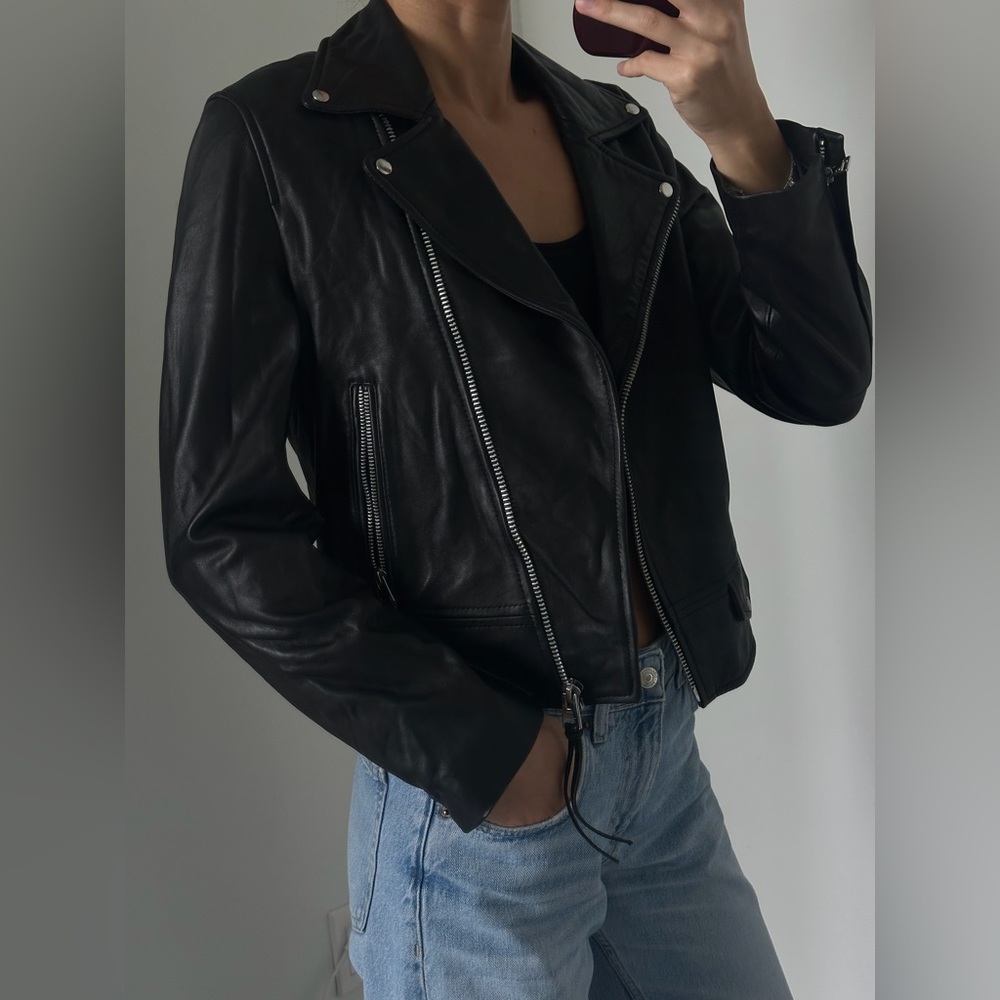 Mango Leather Jacket - image 3
